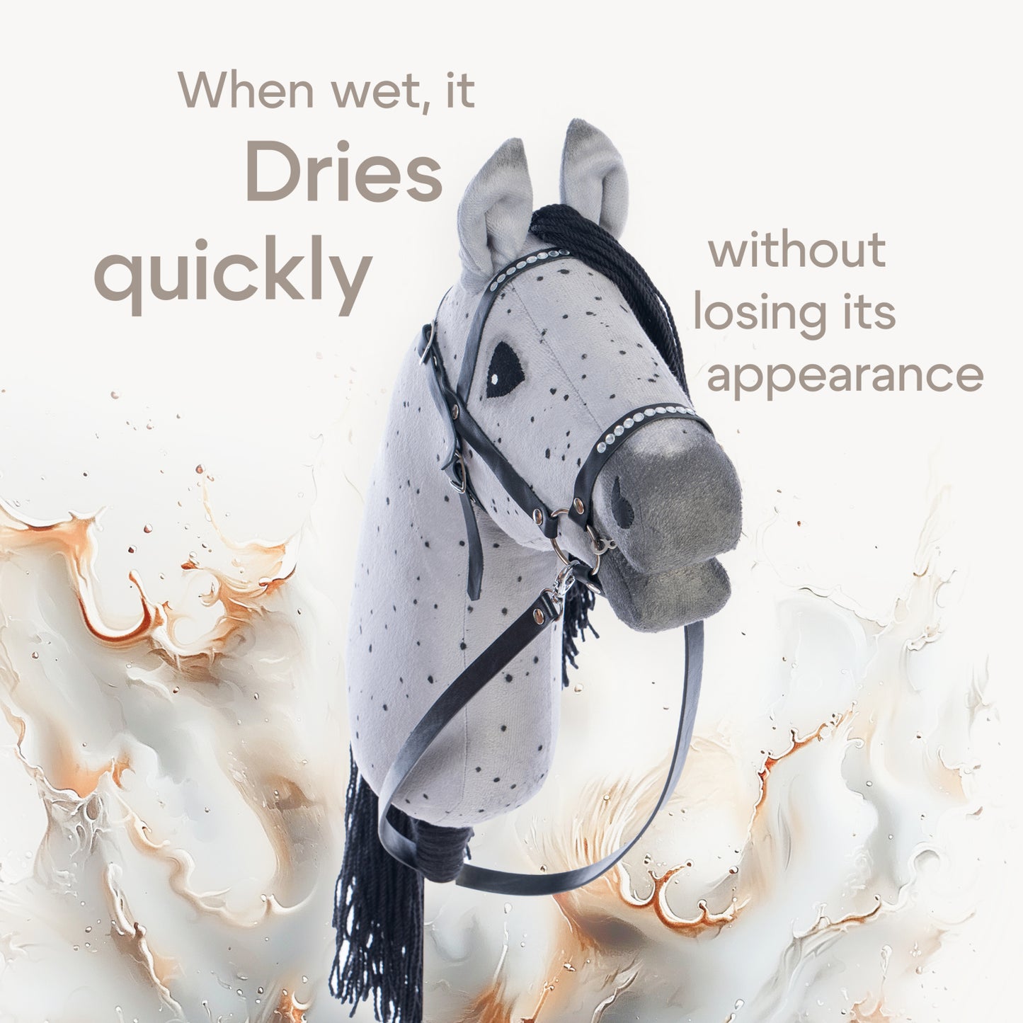 Hobbyhorse with bridle A3 Dapple Greay Fleabitten