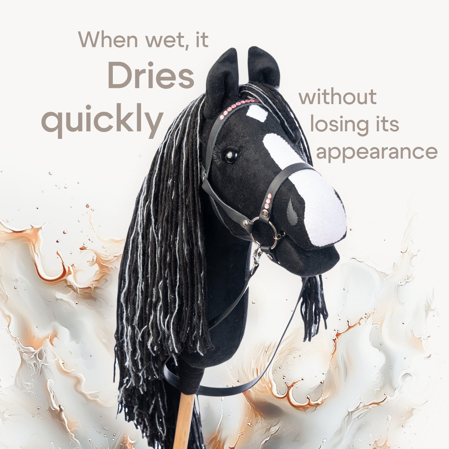 Hobbyhorse with bridle A3 Smoky Black