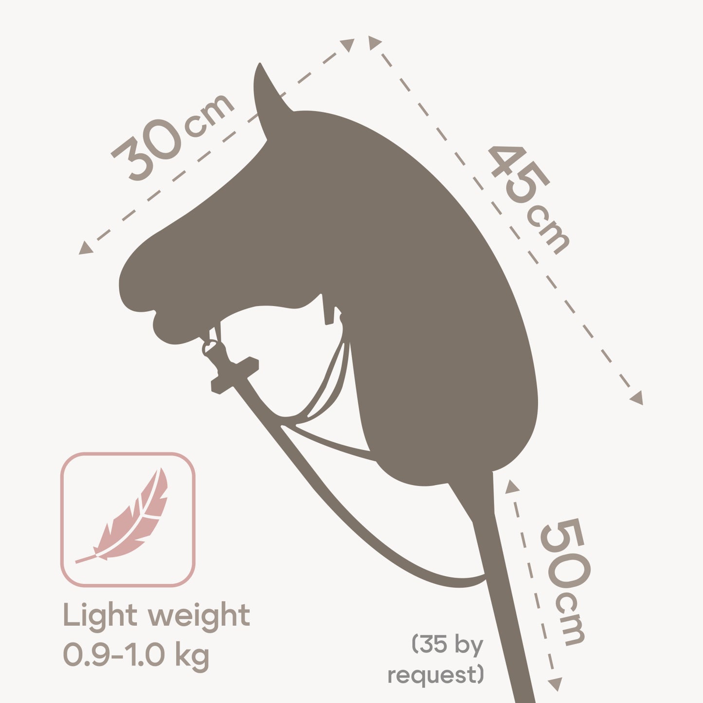Hobbyhorse with bridle A3 Dapple Greay Fleabitten