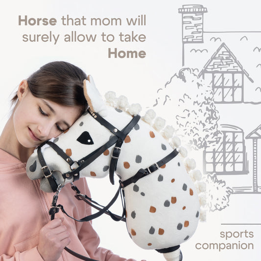 Hobbyhorse with bridle A3 White Stained Beauty
