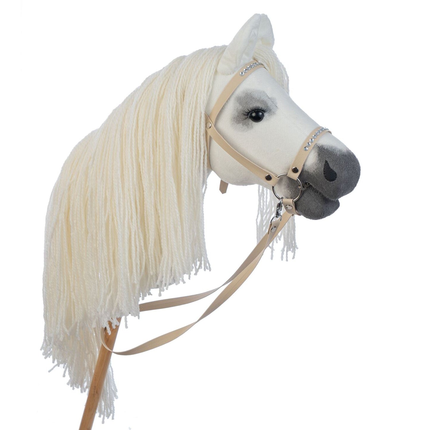 Hobbyhorse with bridle A3 White RACHEL