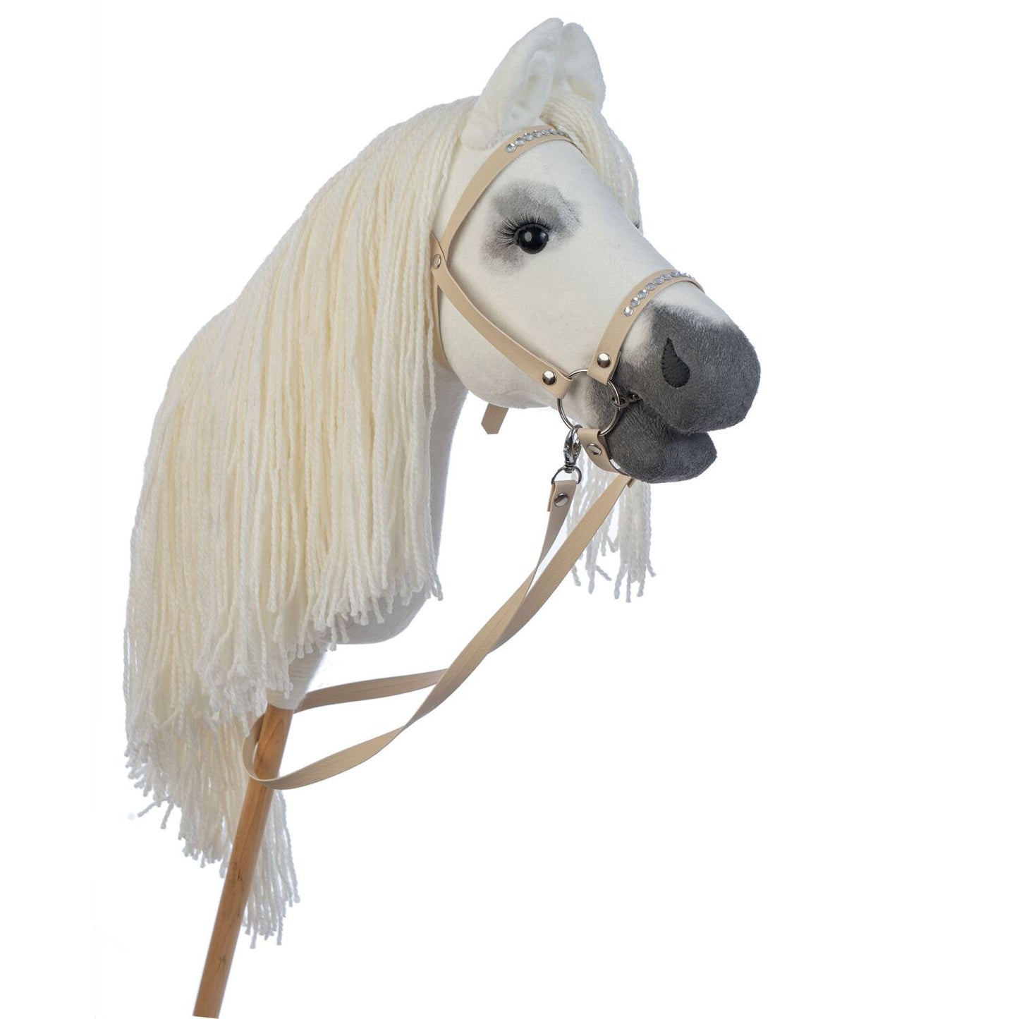 Hobbyhorse with bridle A3 White RACHEL