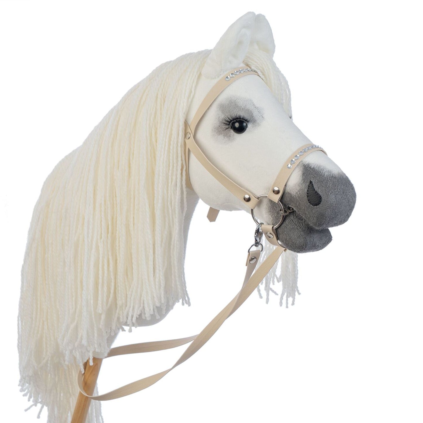 Hobbyhorse with bridle A3 White RACHEL