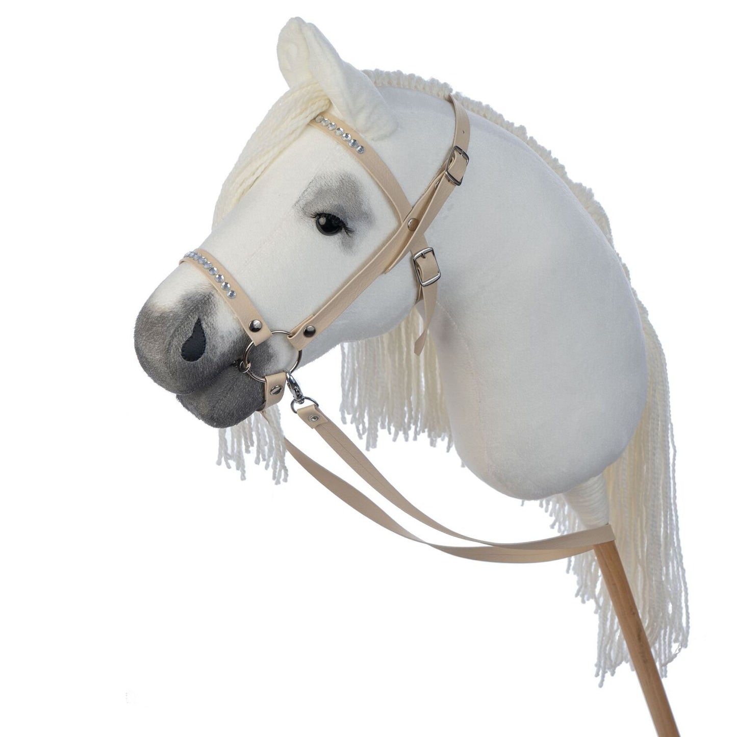 Hobbyhorse with bridle A3 White RACHEL