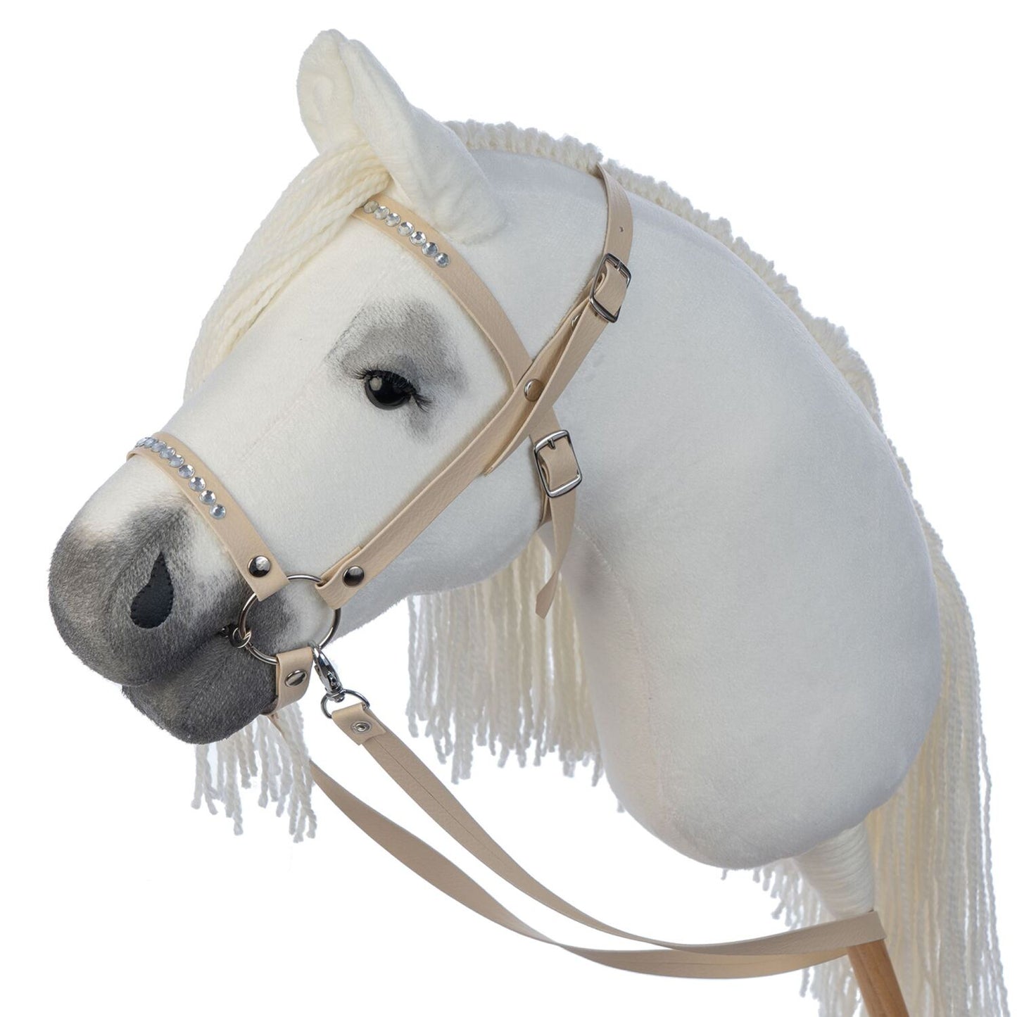 Hobbyhorse with bridle A3 White RACHEL