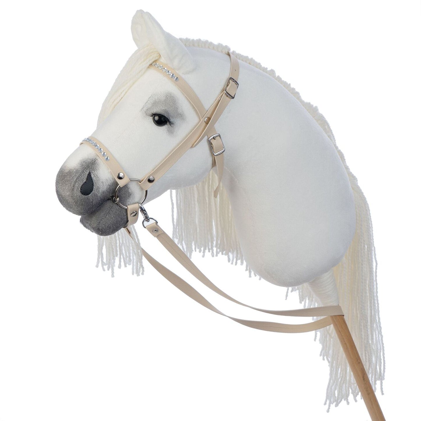 Hobbyhorse with bridle A3 White RACHEL