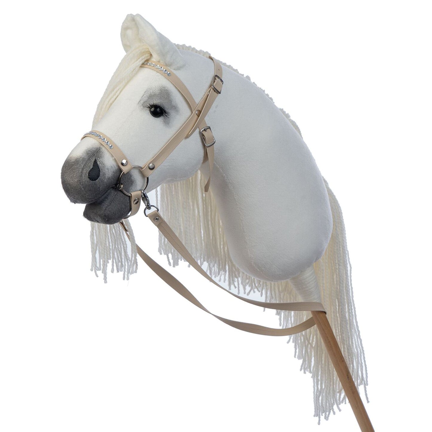 Hobbyhorse with bridle A3 White RACHEL