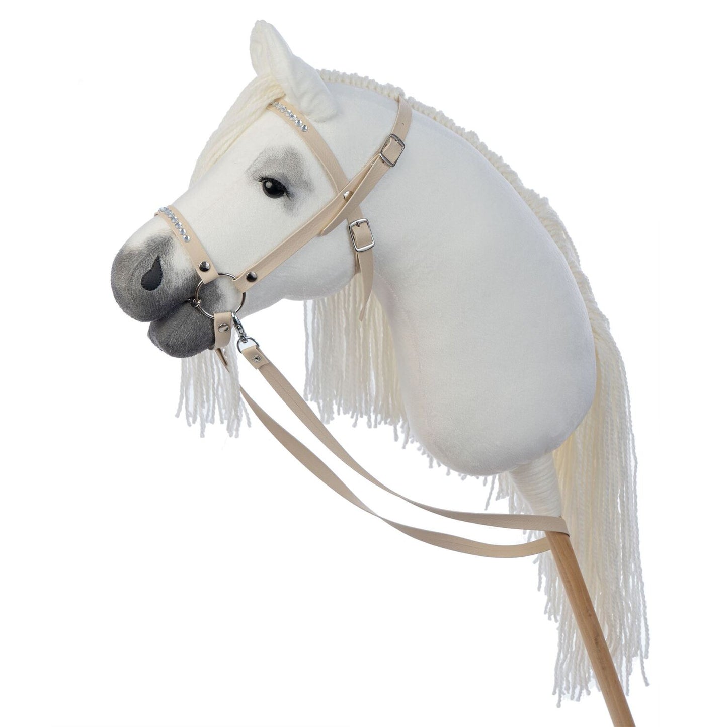 Hobbyhorse with bridle A3 White RACHEL