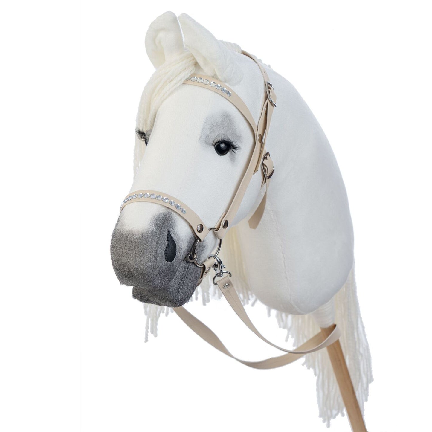 Hobbyhorse with bridle A3 White RACHEL
