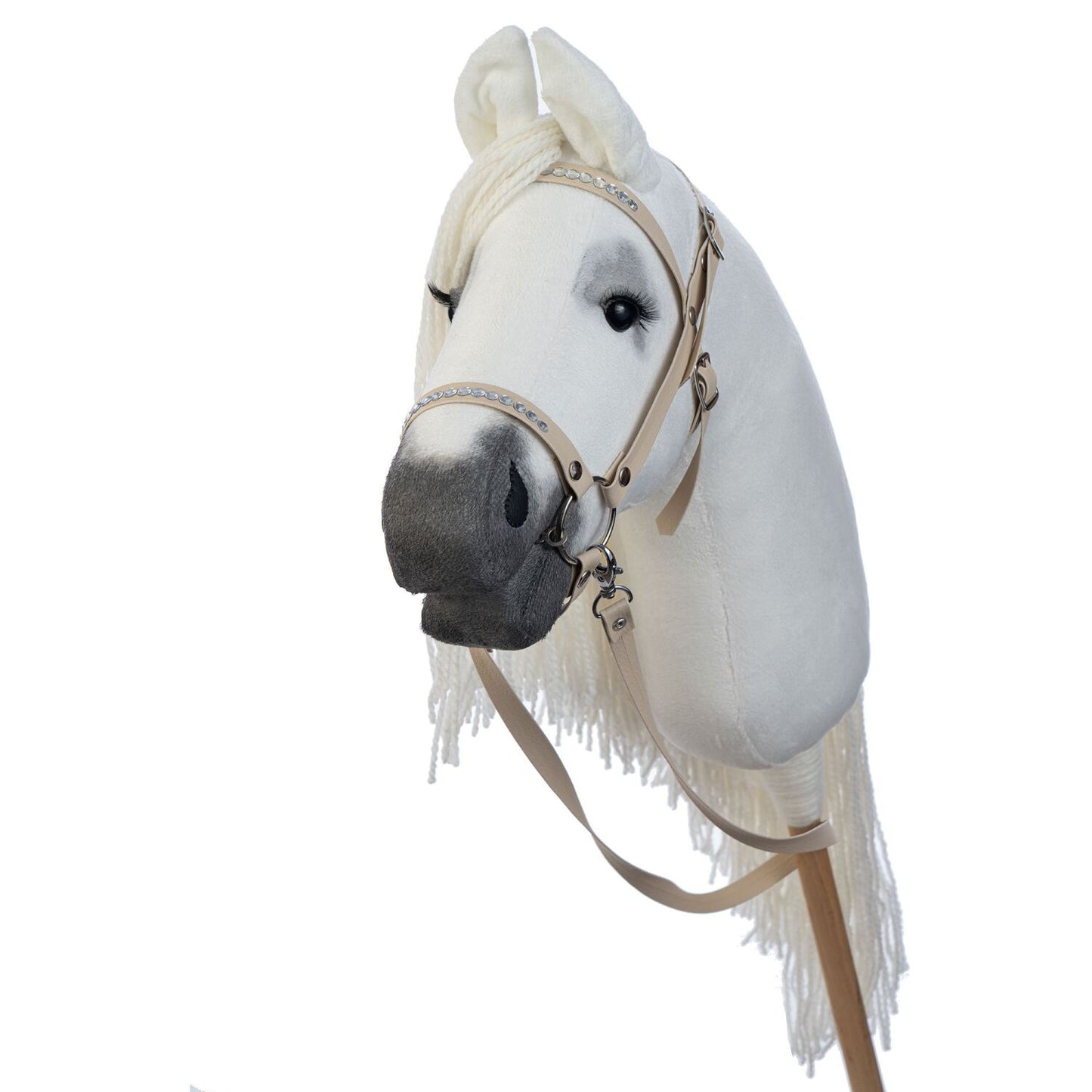 Hobbyhorse with bridle A3 White RACHEL