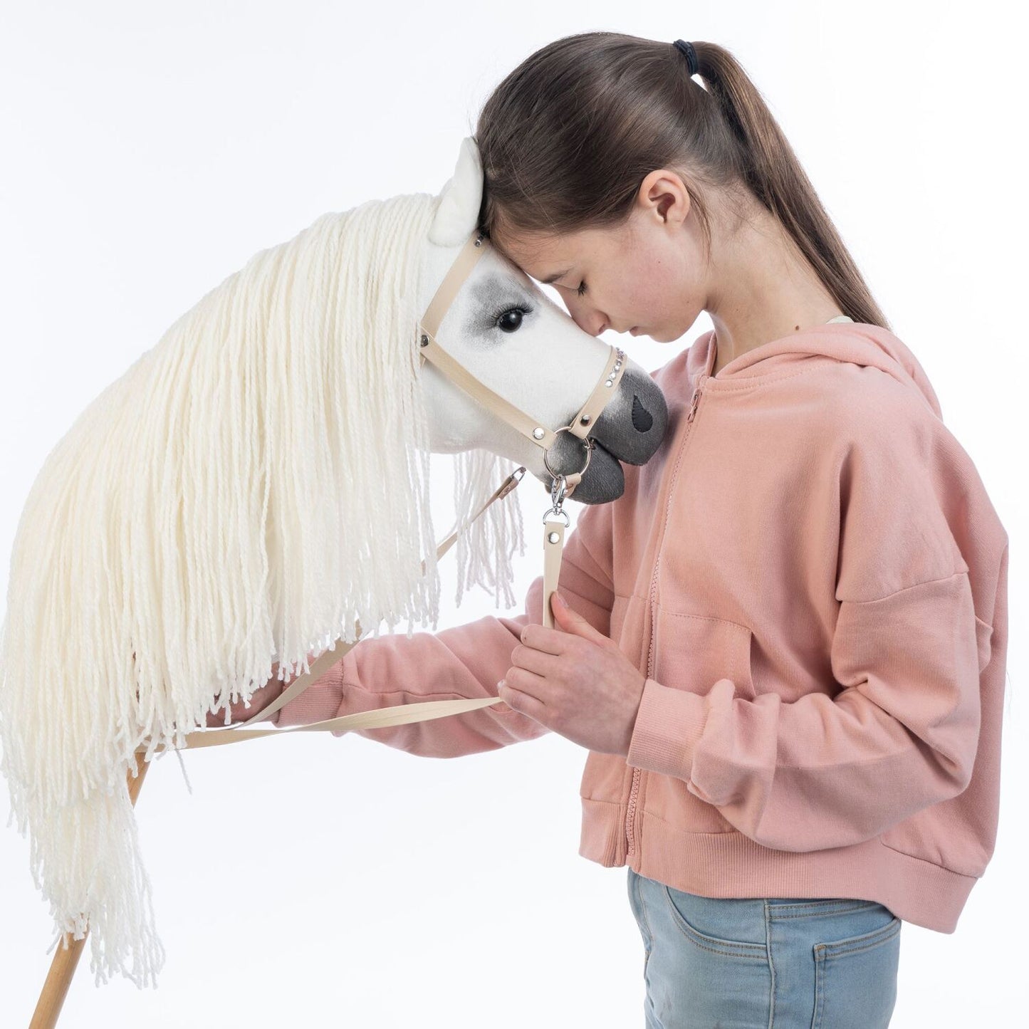 Hobbyhorse with bridle A3 White RACHEL