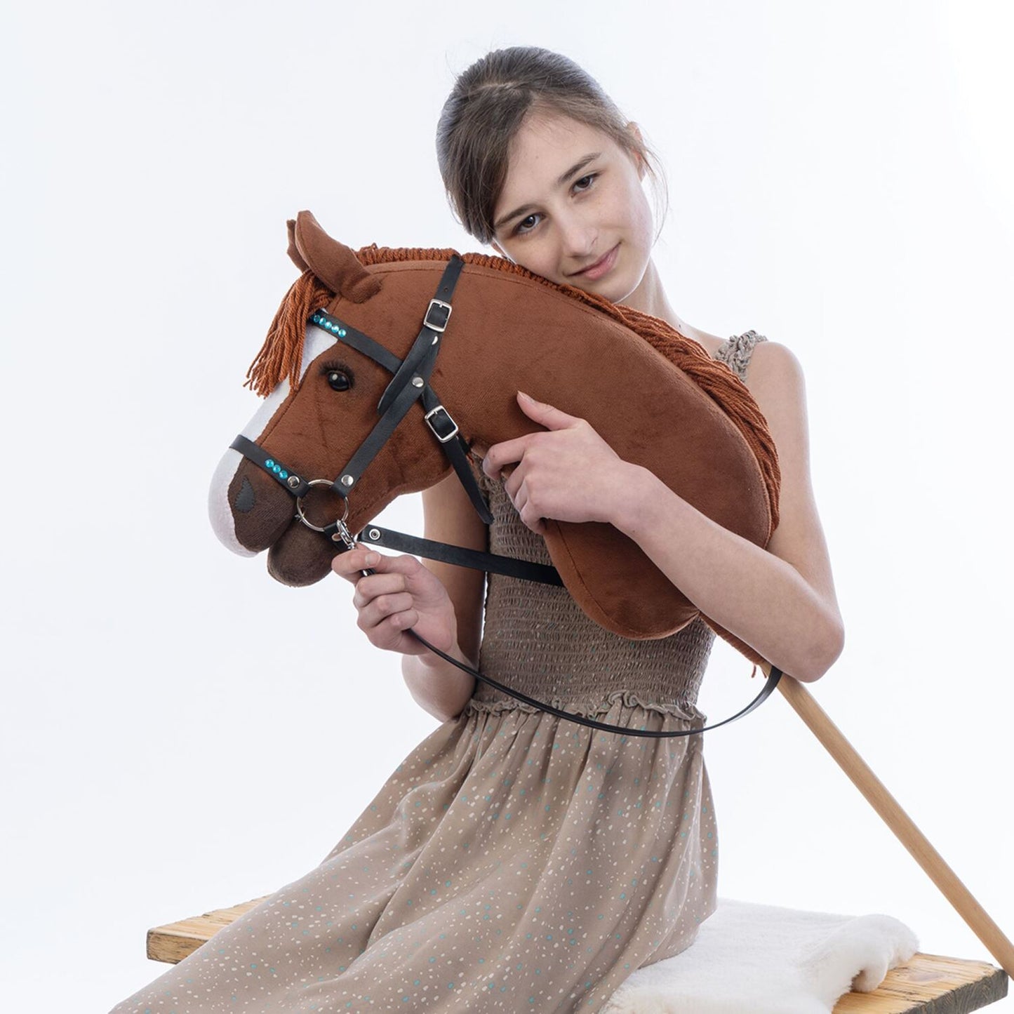 Hobbyhorse with bridle A3 Chestnut JOY