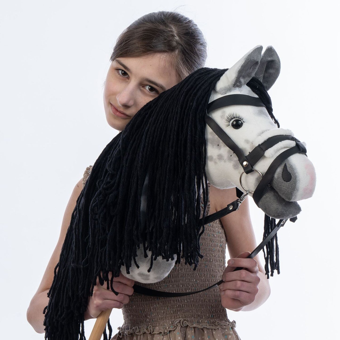 Hobbyhorse with bridle A3 Dapple grey SPRING