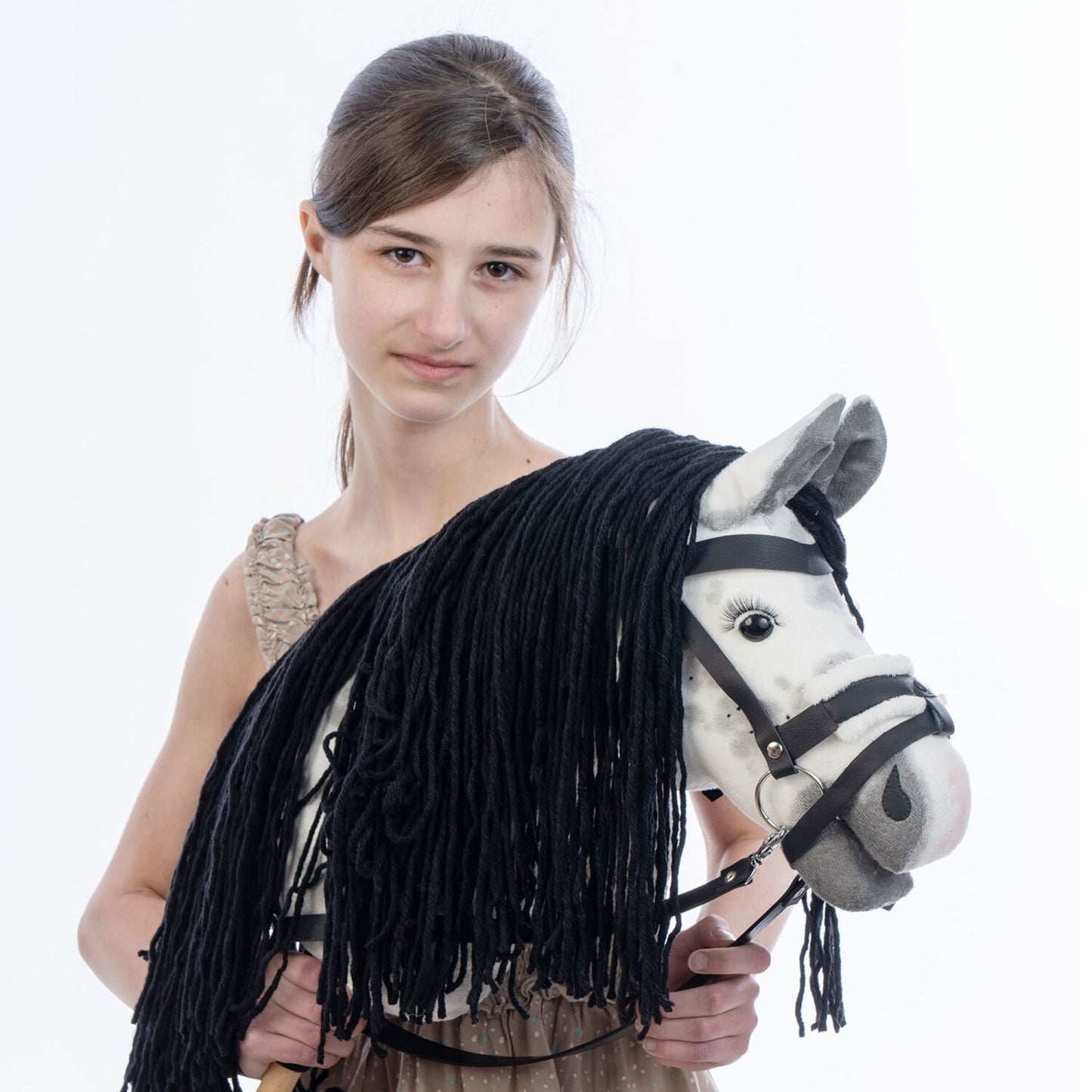 Hobbyhorse with bridle A3 Dapple grey SPRING