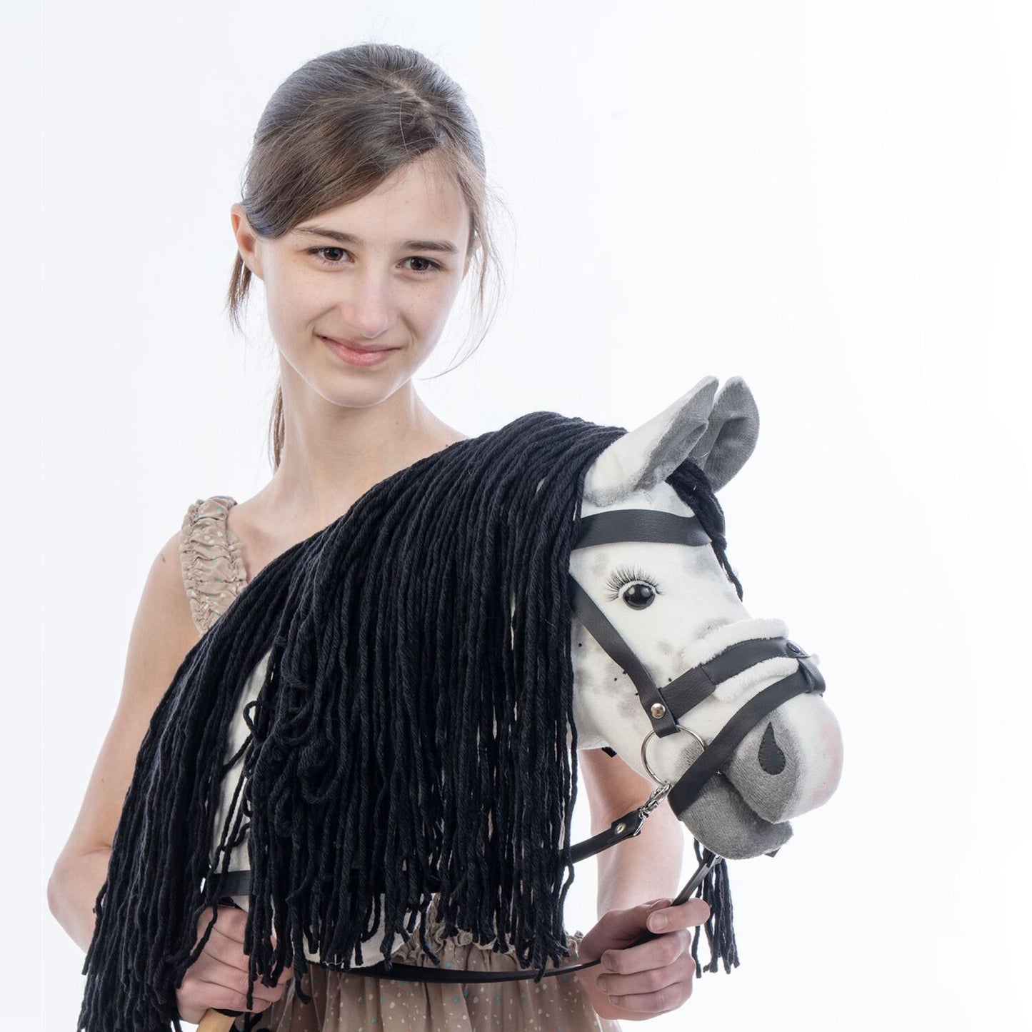 Hobbyhorse with bridle A3 Dapple grey SPRING