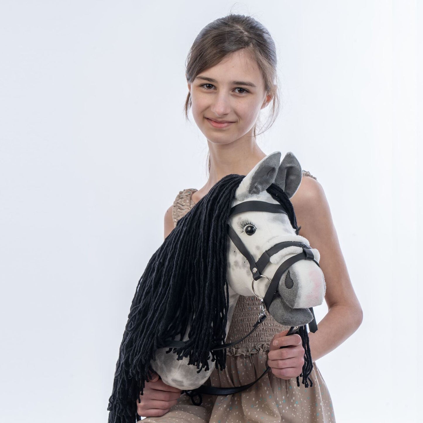 Hobbyhorse with bridle A3 Dapple grey SPRING