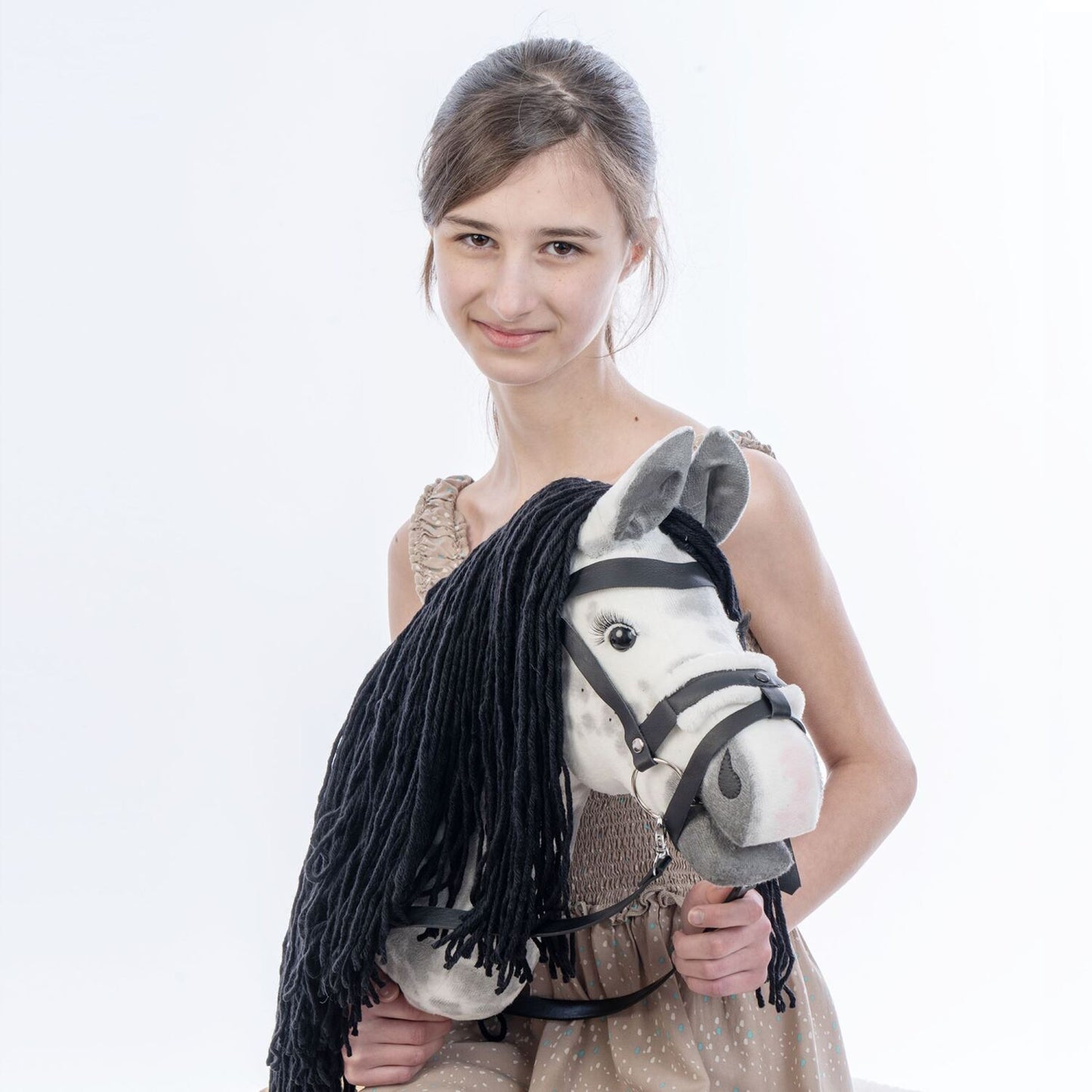 Hobbyhorse with bridle A3 Dapple grey SPRING