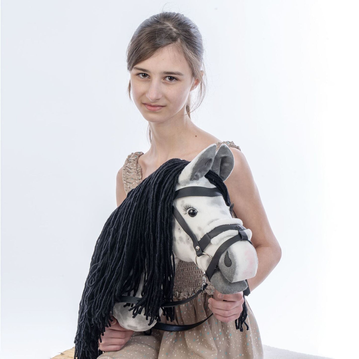 Hobbyhorse with bridle A3 Dapple grey SPRING