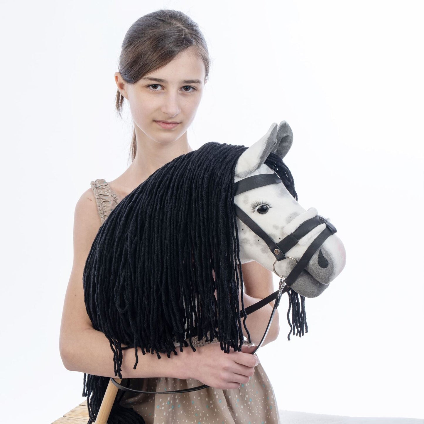 Hobbyhorse with bridle A3 Dapple grey SPRING