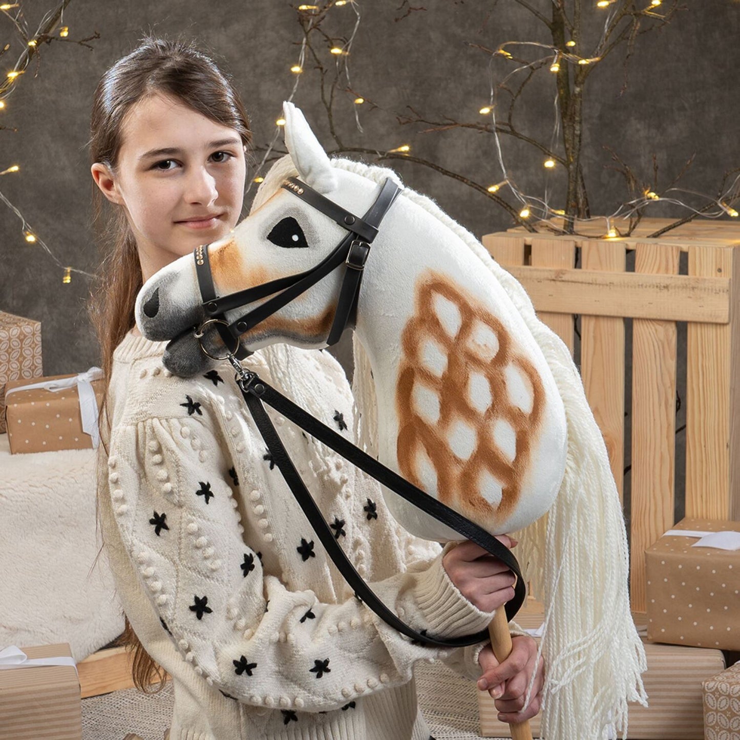 Hobbyhorse with bridle A3 White SUNNY
