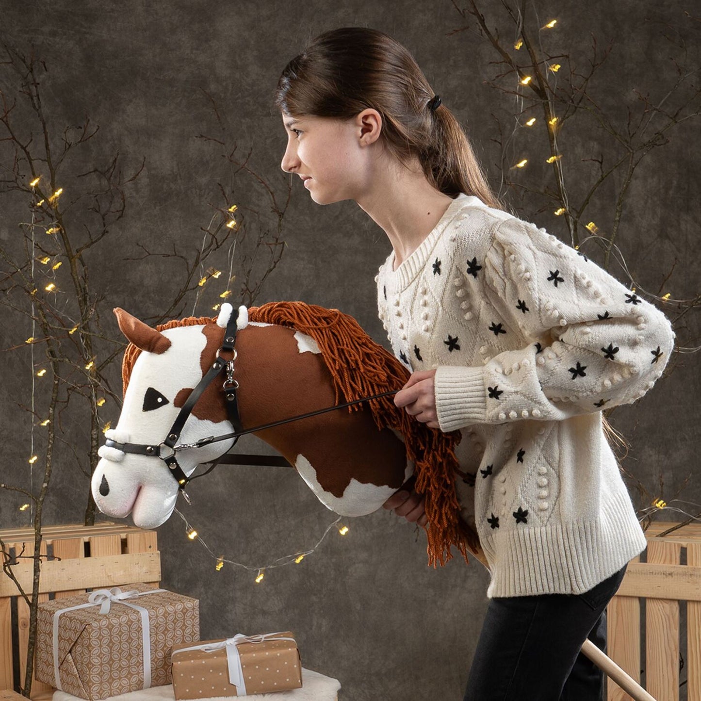 Hobbyhorse with bridle A3 Frame Overo INFINITY