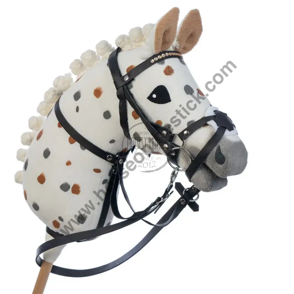 Hobbyhorse with bridle A3 White Stained Beauty Hobbyhorses: bestsellers