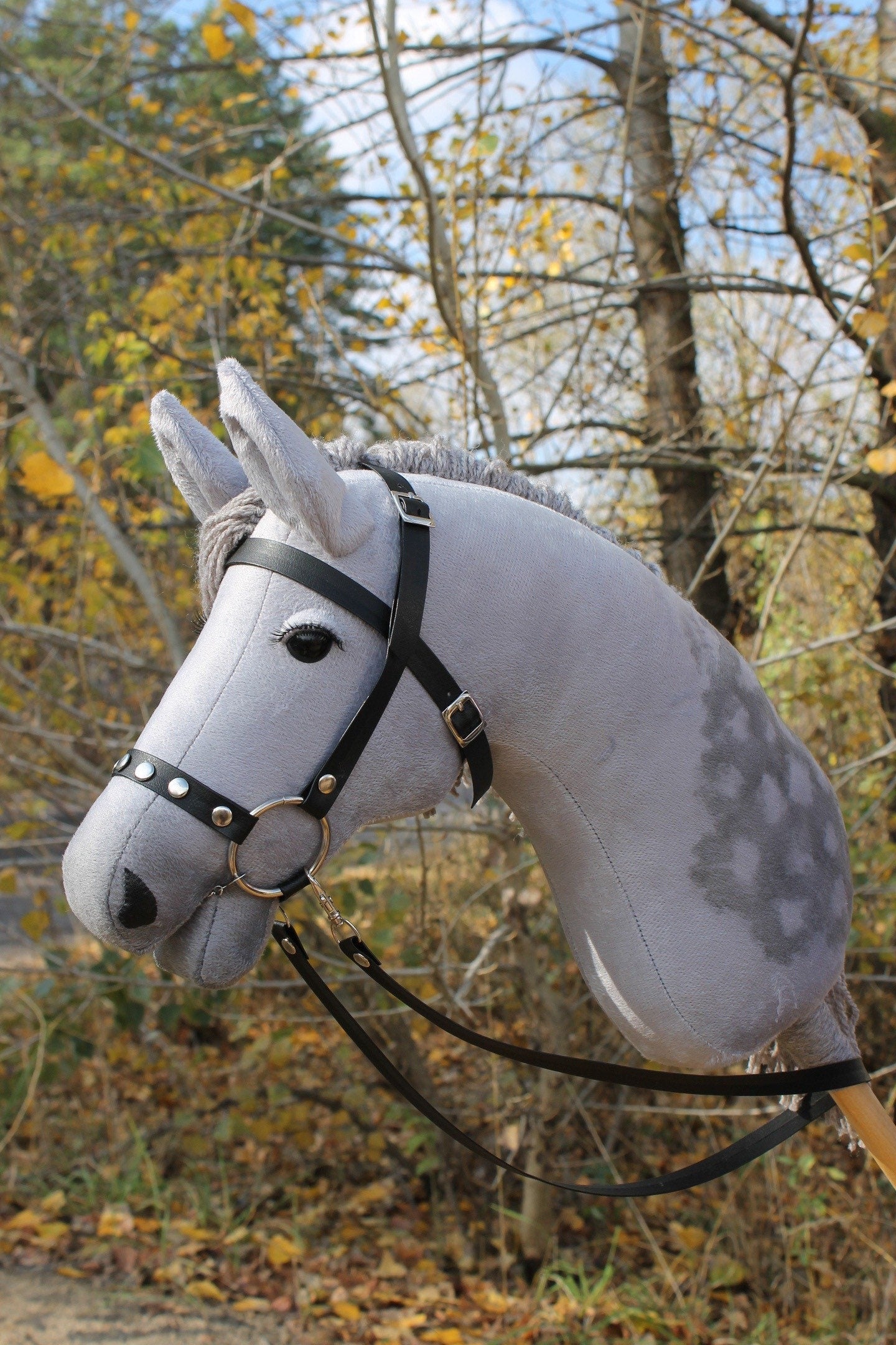 Hobby horse with bridle A3 Blue Roan PRINCESS