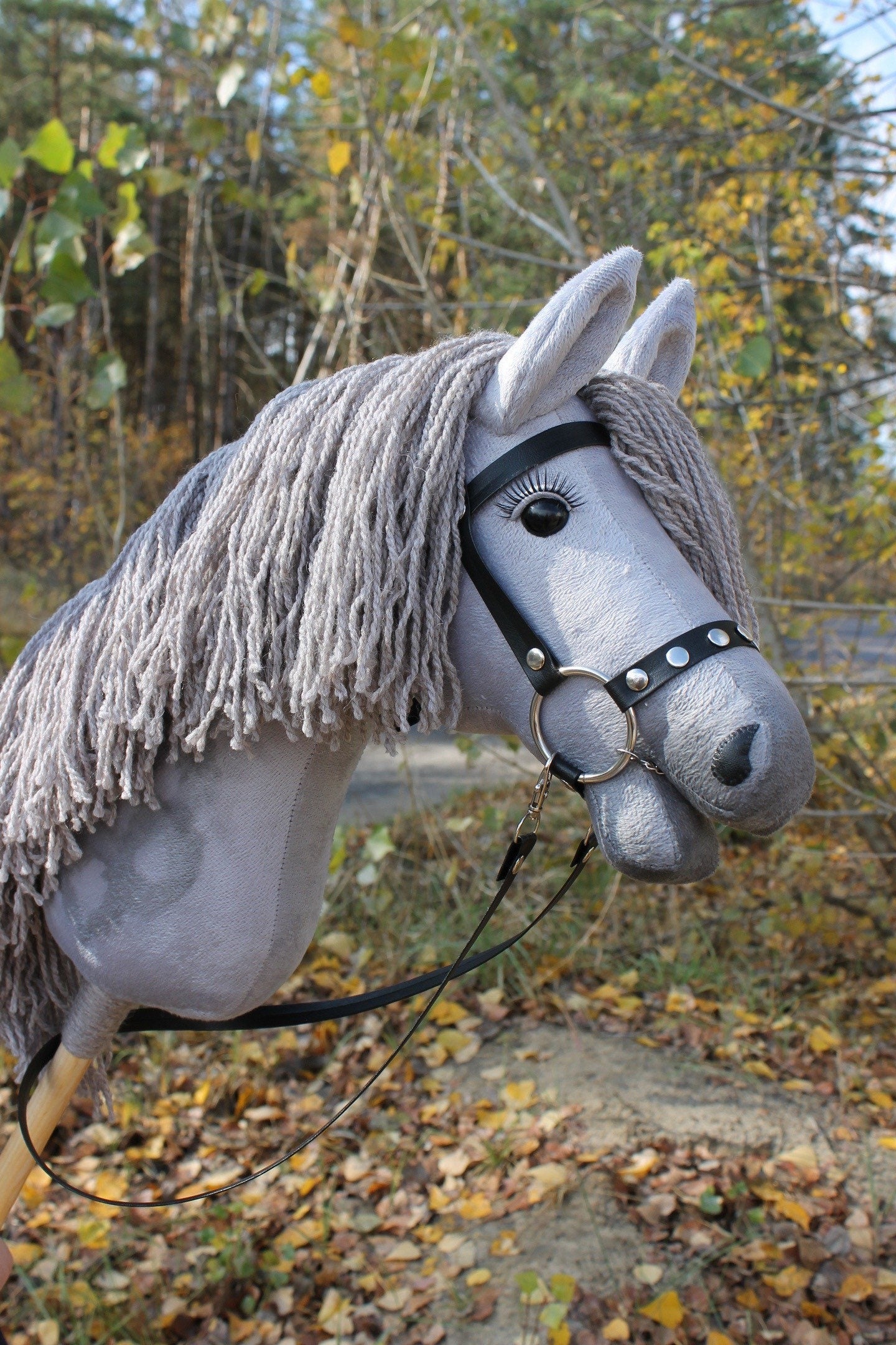 Hobby horse with bridle A3 Blue Roan PRINCESS