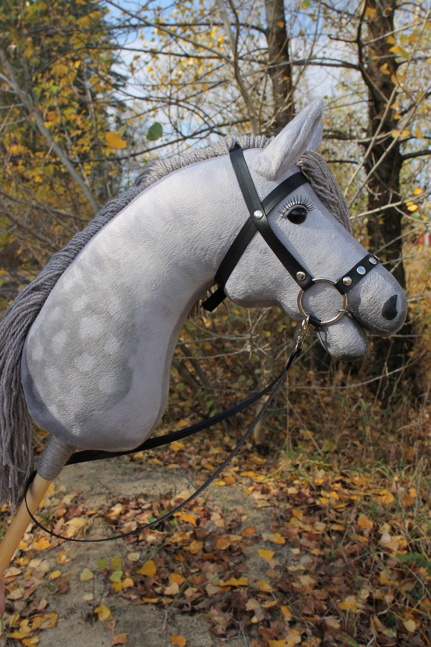 Hobby horse with bridle A3 Blue Roan PRINCESS