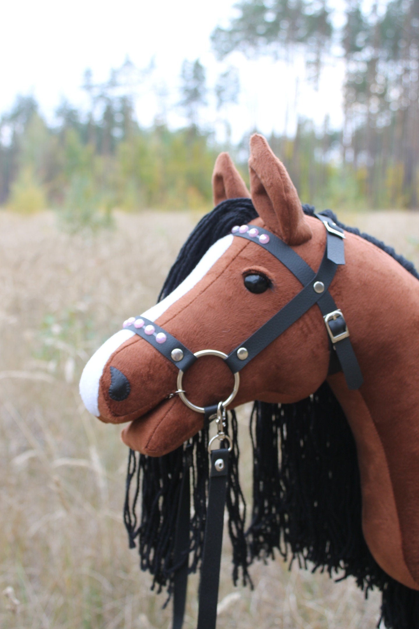 Hobby horse with bridle A3 Chestnut ENIGMA