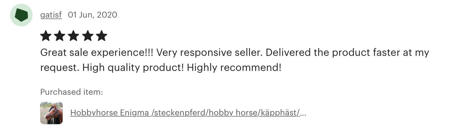 Hobby horse with bridle A3 Chestnut ENIGMA