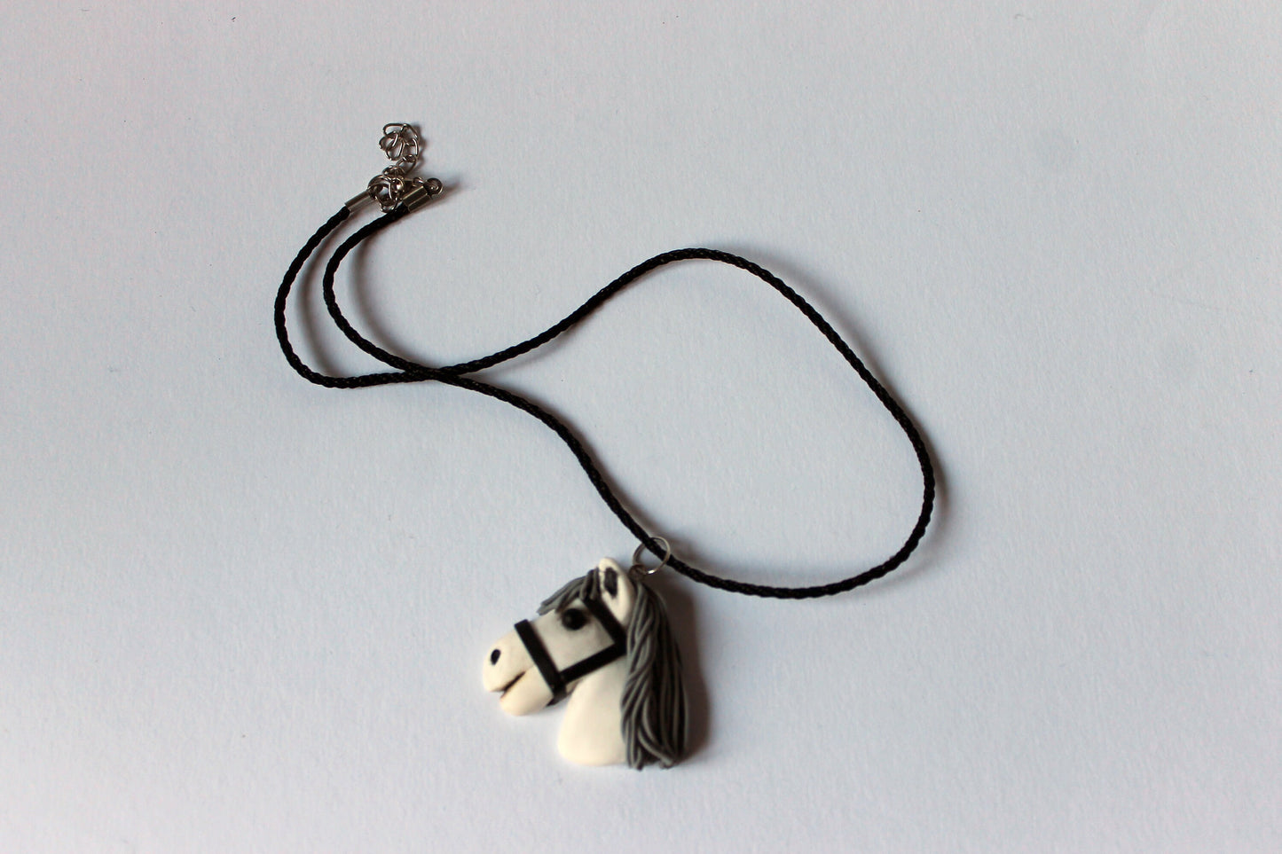 Pendant of real hobbyhorser / pendant with stickhorce's head / polymer clay pendant