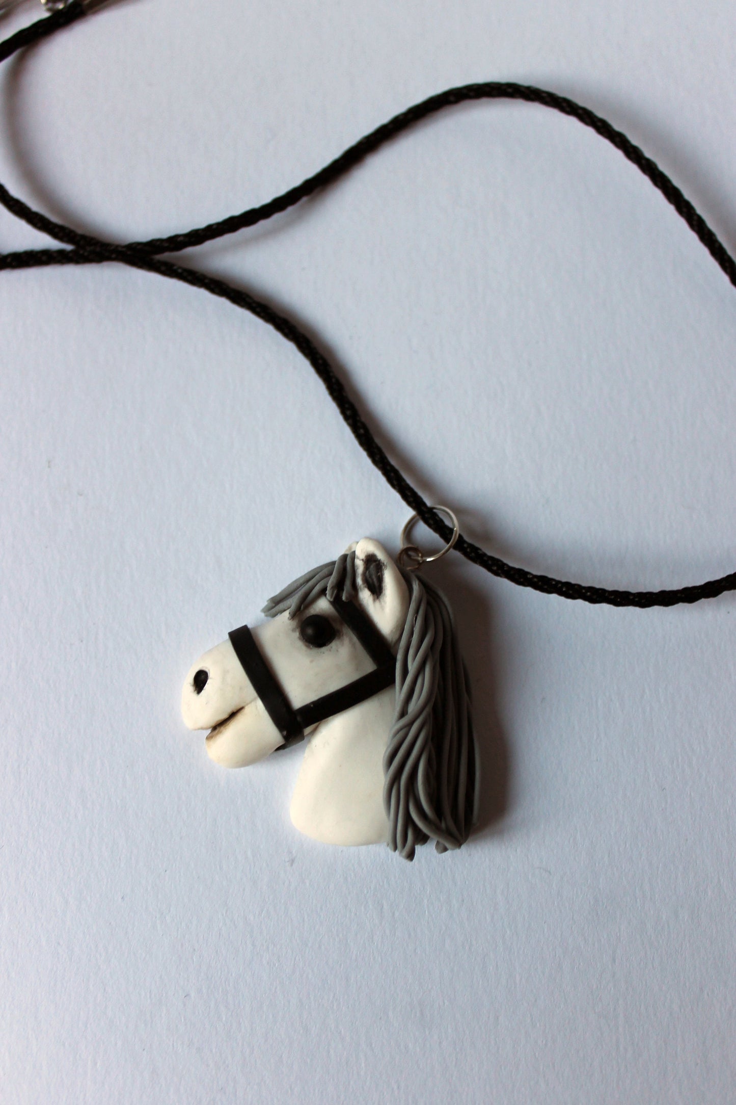 Pendant of real hobbyhorser / pendant with stickhorce's head / polymer clay pendant