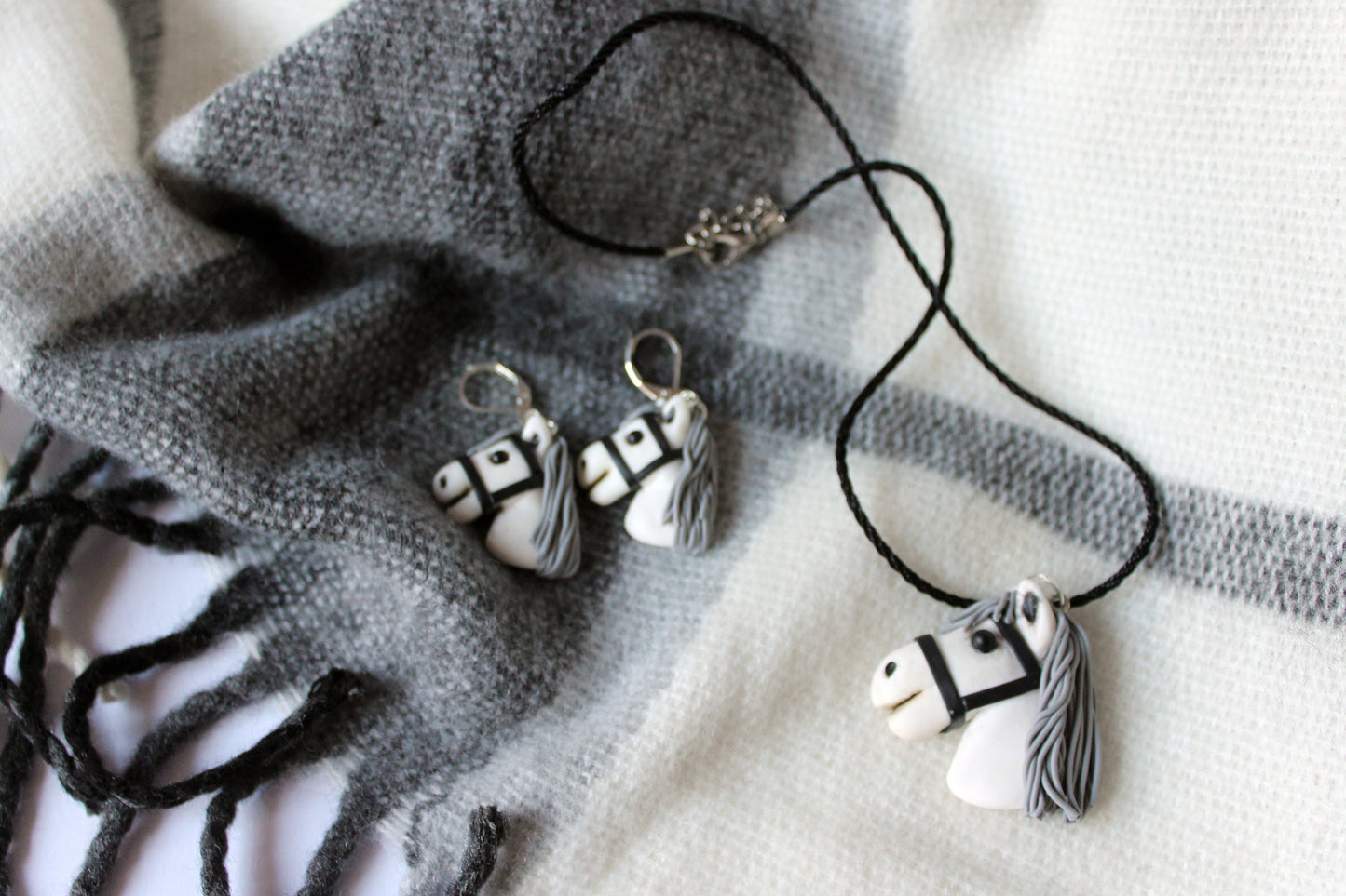 Earings of real hobbyhorser / earings with stickhorce's head / polymer clay earings