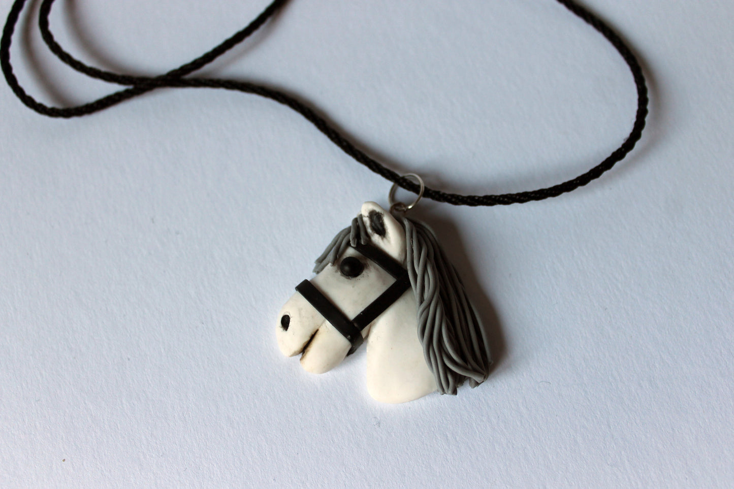 Pendant of real hobbyhorser / pendant with stickhorce's head / polymer clay pendant