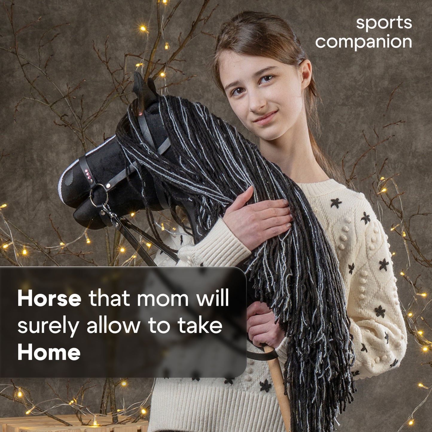 Hobbyhorse with bridle A3 Smoky Black