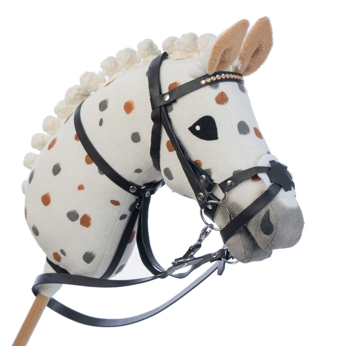 Hobbyhorse with bridle A3 White Stained Beauty
