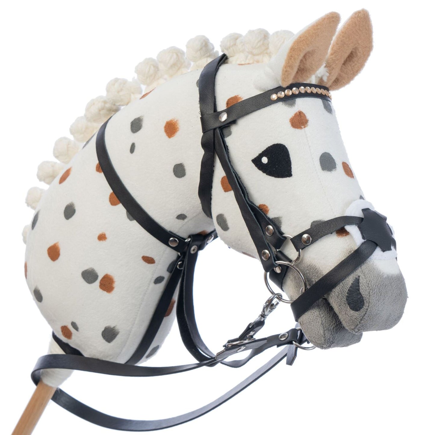 Hobbyhorse with bridle A3 White Stained Beauty