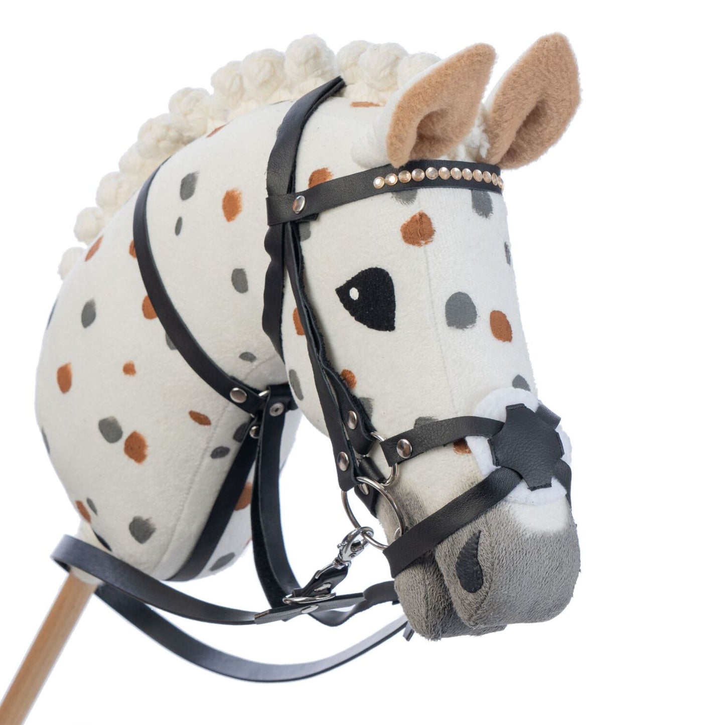 Hobbyhorse with bridle A3 White Stained Beauty