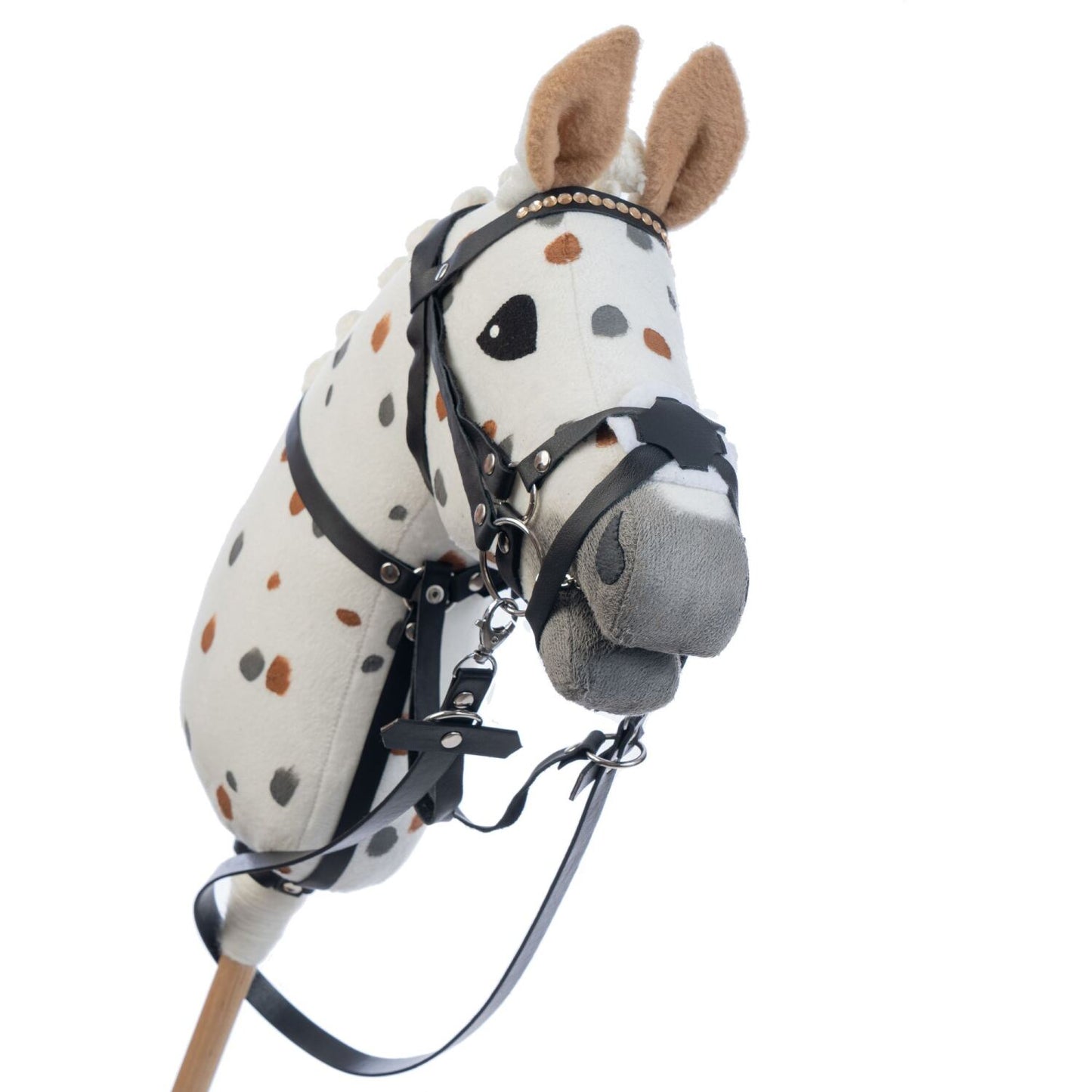 Hobbyhorse with bridle A3 White Stained Beauty