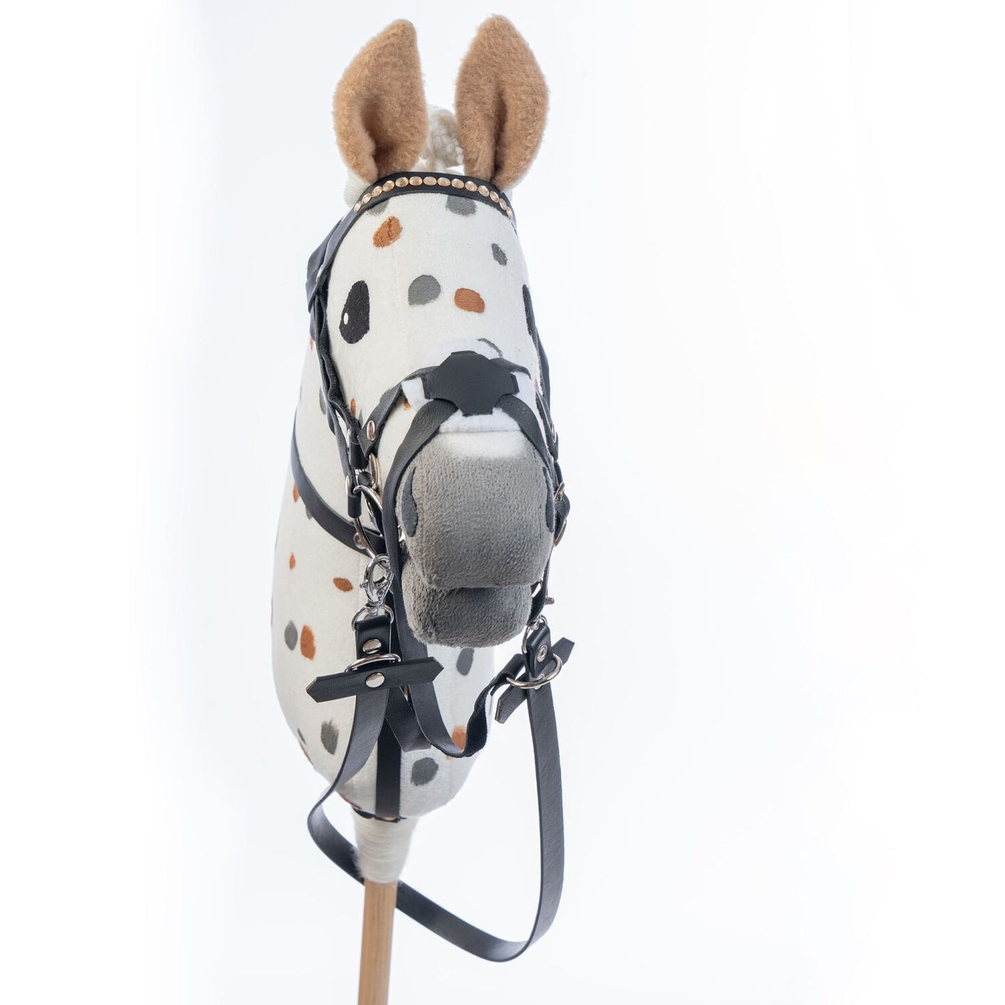 Hobbyhorse with bridle A3 White Stained Beauty