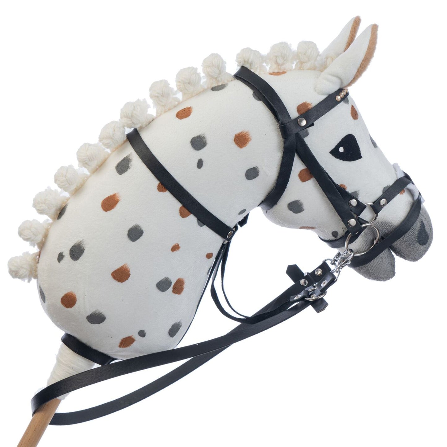 Hobbyhorse with bridle A3 White Stained Beauty