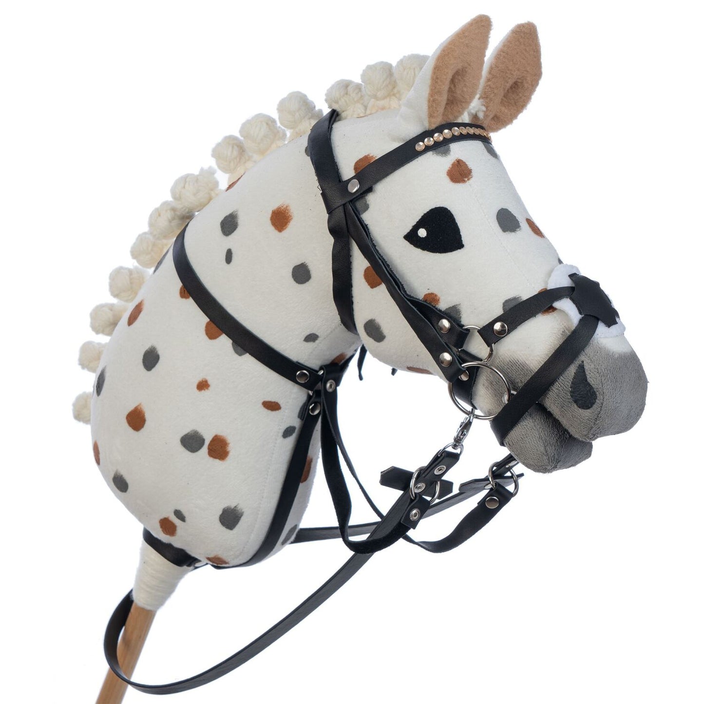 Hobbyhorse with bridle A3 White Stained Beauty