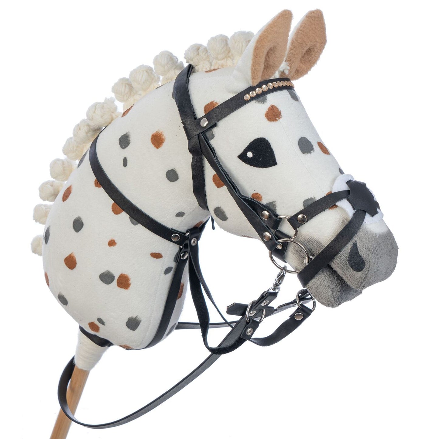 Hobbyhorse with bridle A3 White Stained Beauty