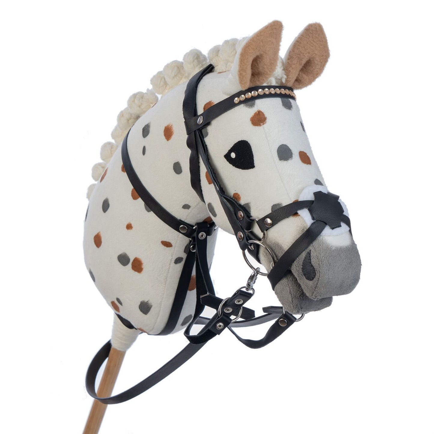 Hobbyhorse with bridle A3 White Stained Beauty