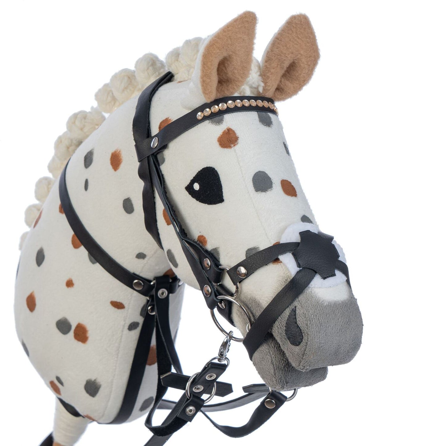 Hobbyhorse with bridle A3 White Stained Beauty