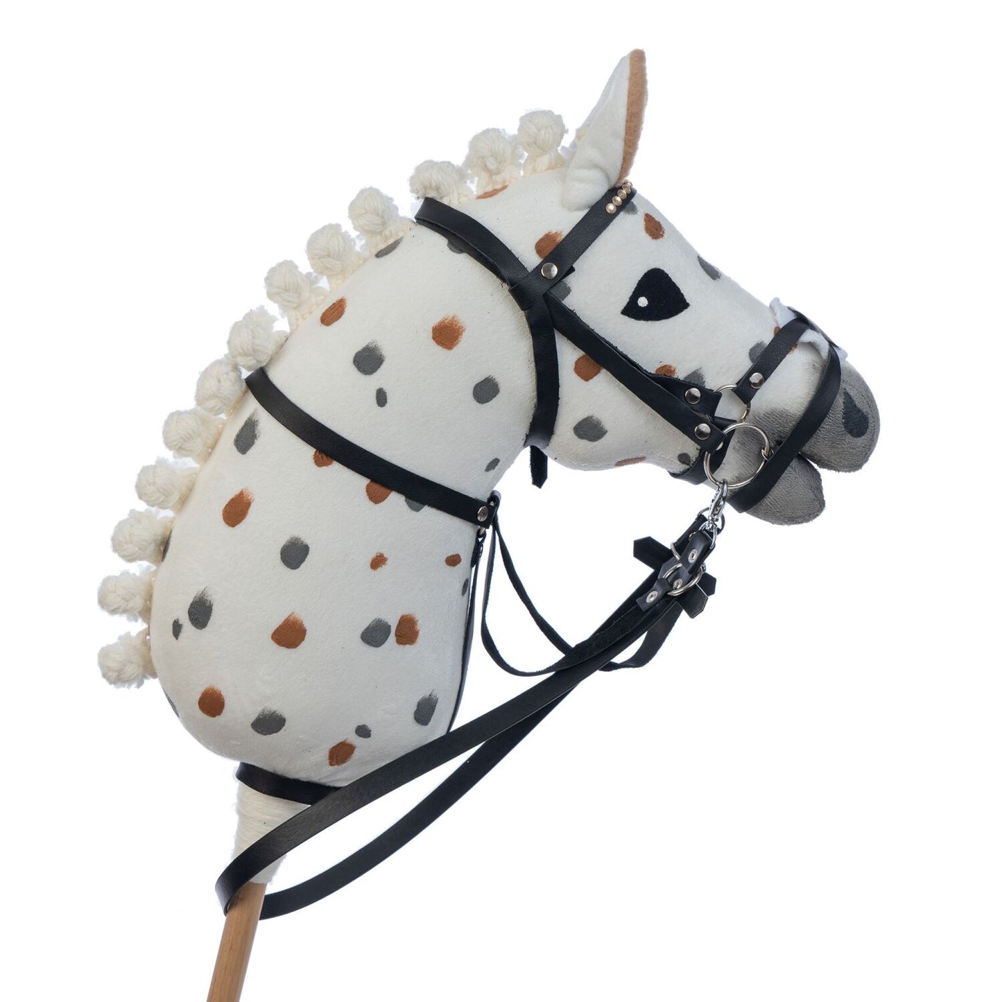 Hobbyhorse with bridle A3 White Stained Beauty
