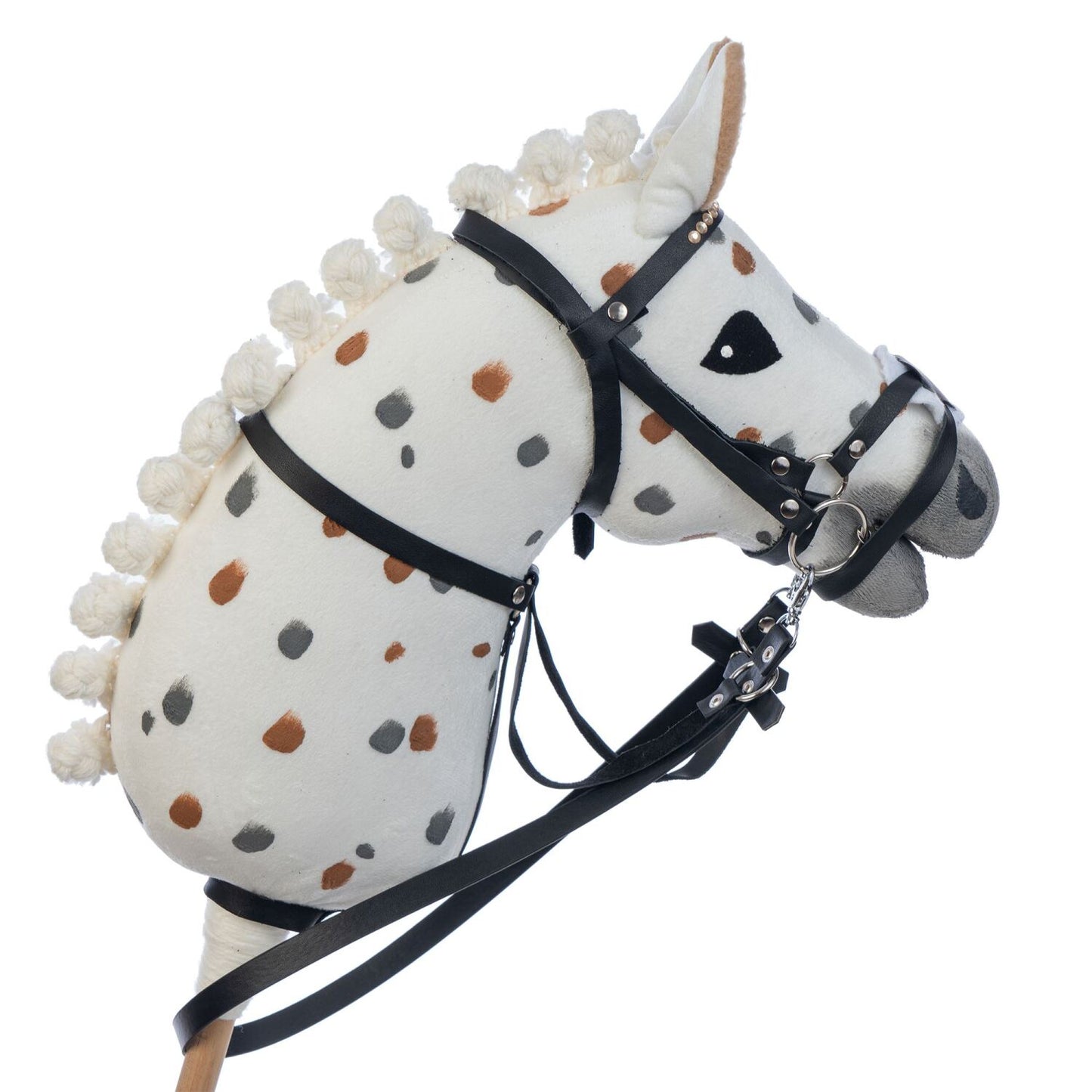 Hobbyhorse with bridle A3 White Stained Beauty