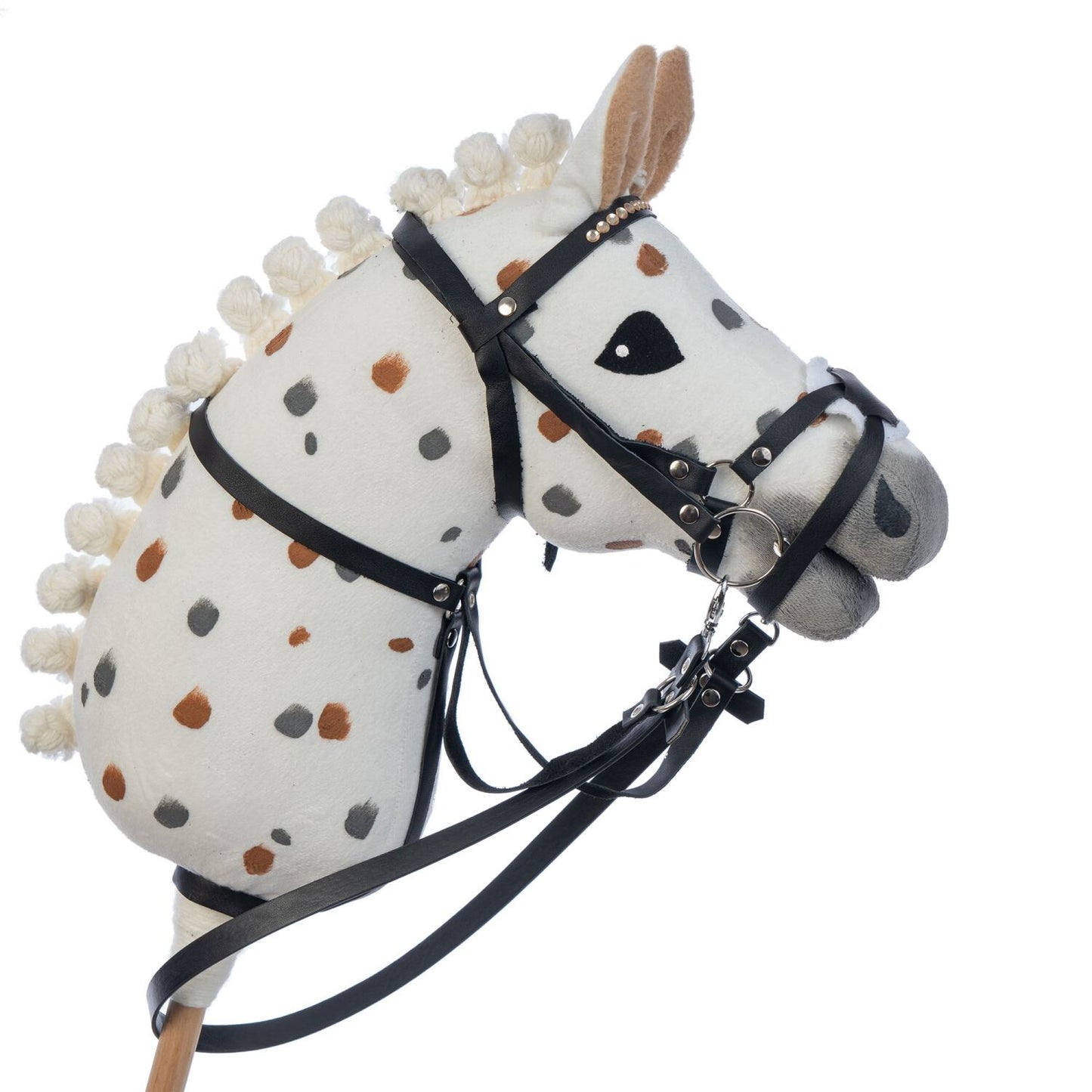 Hobbyhorse with bridle A3 White Stained Beauty
