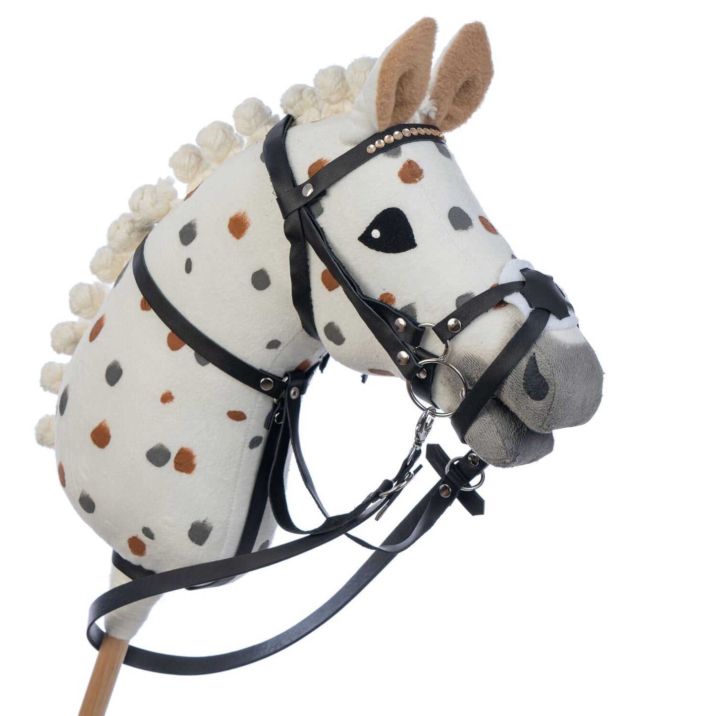 Hobbyhorse with bridle A3 White Stained Beauty